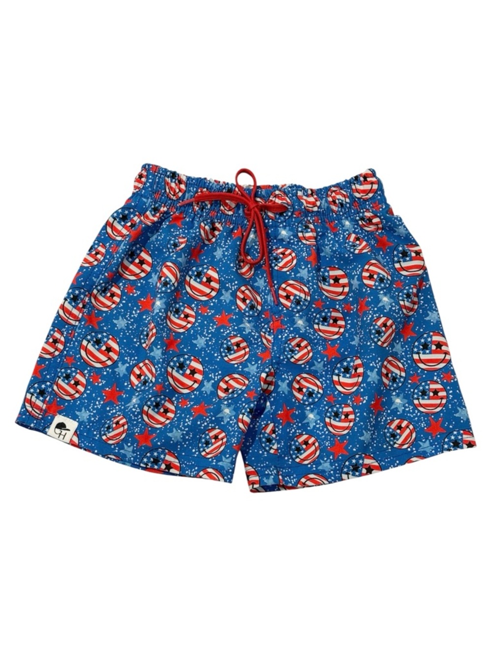 George Hats Smiley Face Americana Patriotic Hybrid Swim Shorts Size 4-5